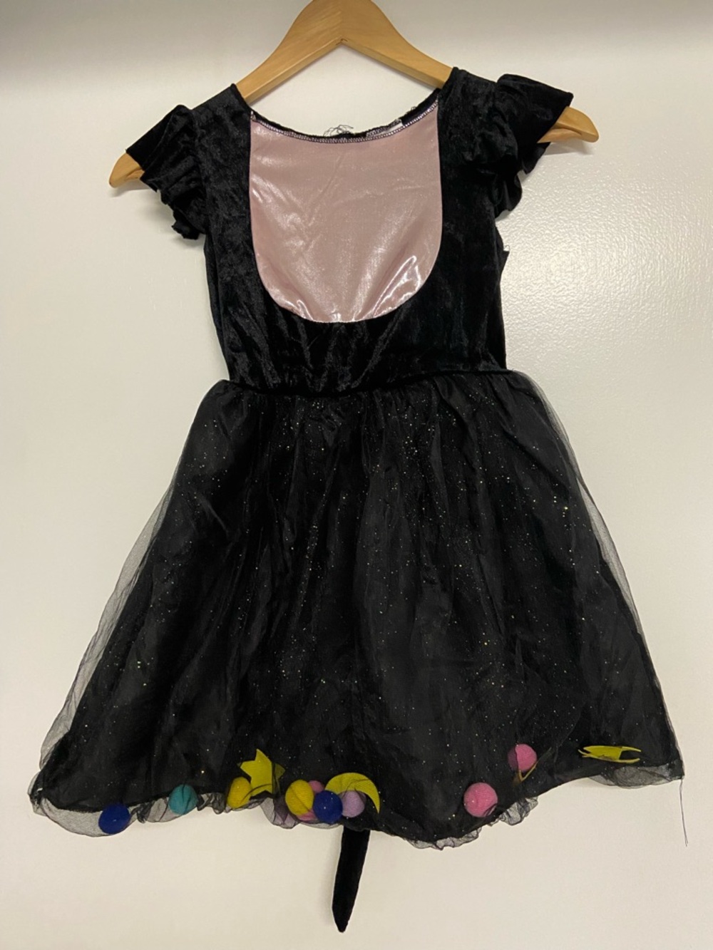 Kids Black and Pink Sparkle Cat Costume Dress